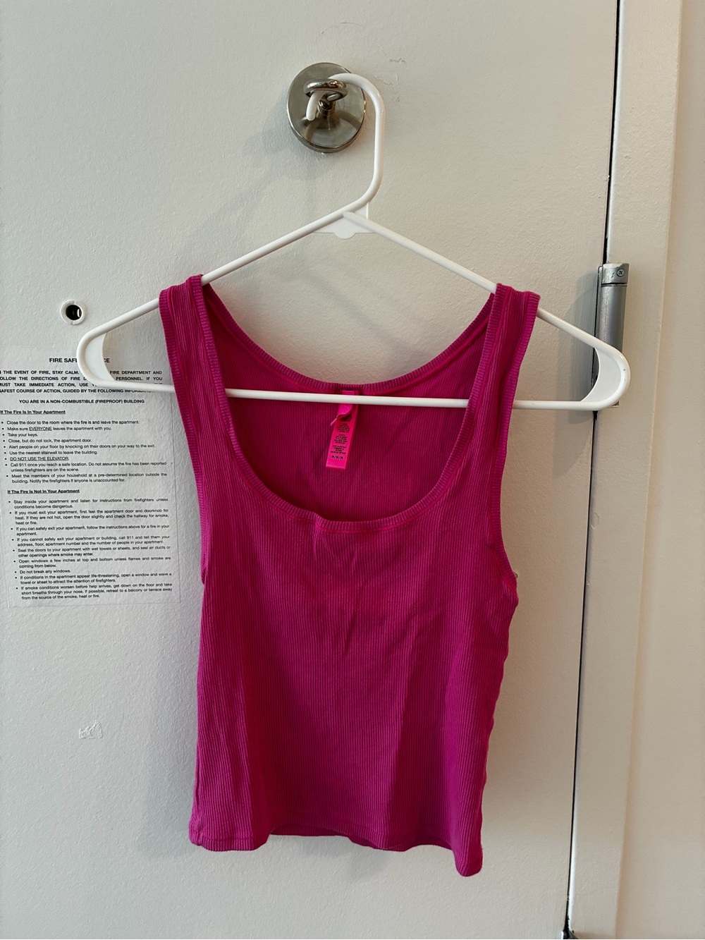 SKIMS Ribbed Tank Top in Bright Magenta